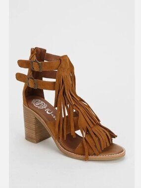 New Jeffrey Campbell Dodge Fringe Heeled Sandal size 6 MSRP: $175 Suede